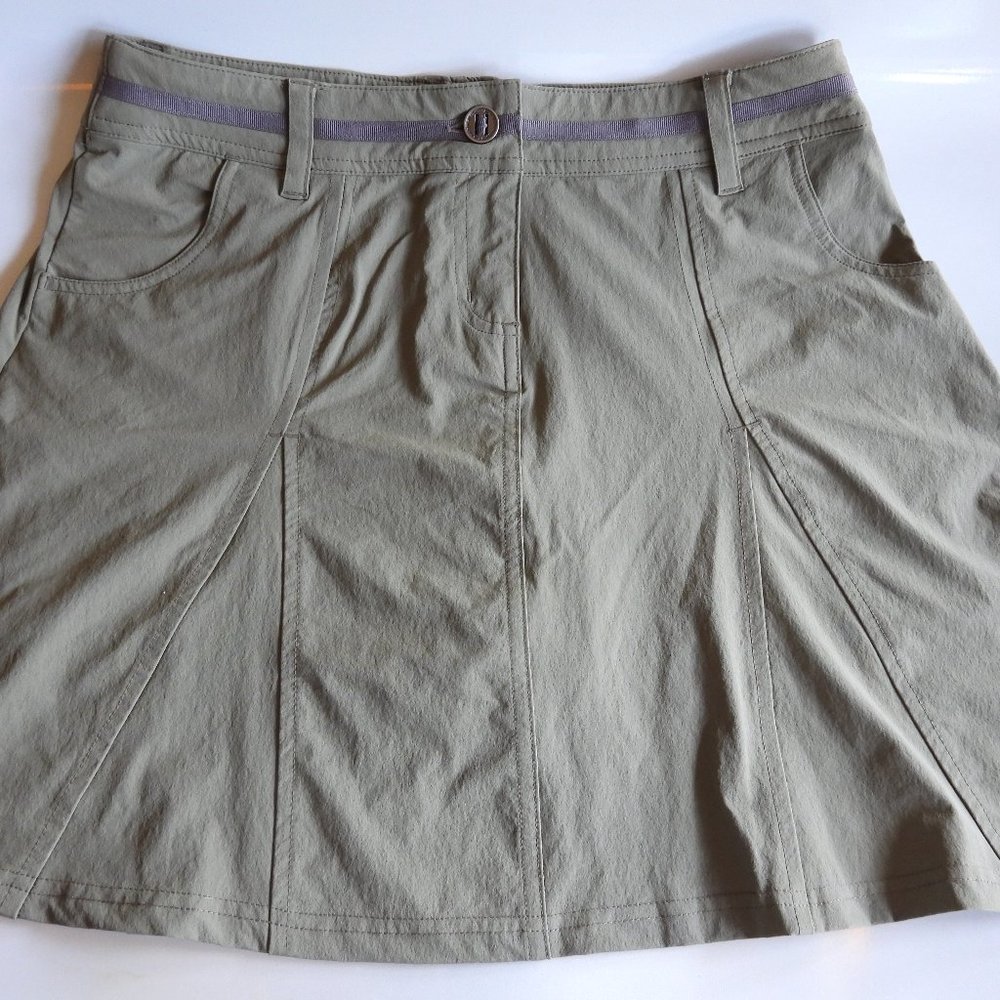 ExOfficio Olive Green Aline Travel Skirt w/Attached Shorts Womens Size 6